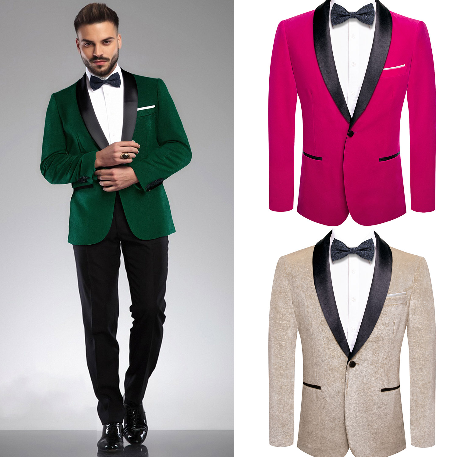 Men Formal Wear Without Suit - シングルブレストパターン（蝶ネクタイなし）スーツジャケット エレガントなフォーマルアウターウェア 男性用 日常の宴会着用