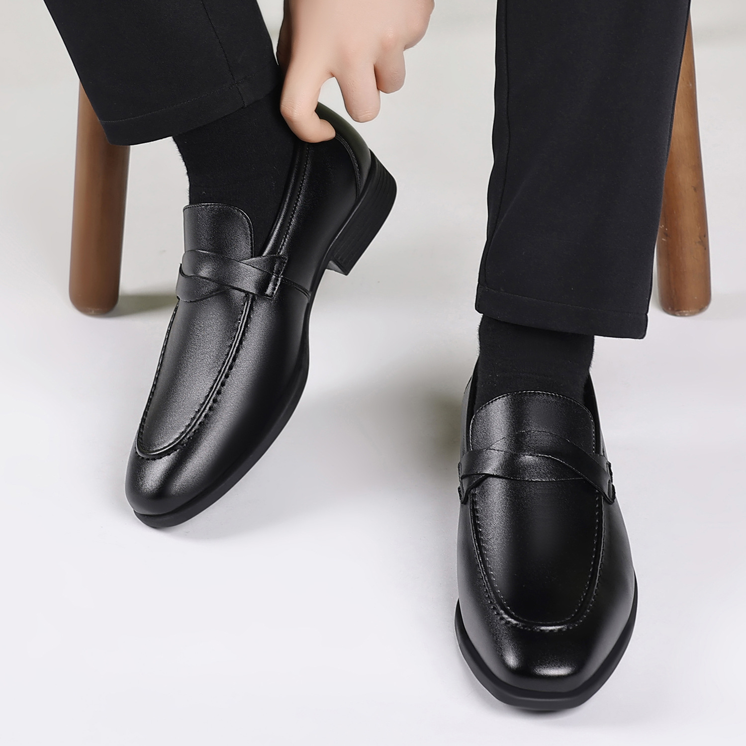 Men'S Formal Wear For Office - 英国スタイルのフォーマルウェア用メンズレザーシューズ、ビジネス快適で通気性のあるドレスシューズ