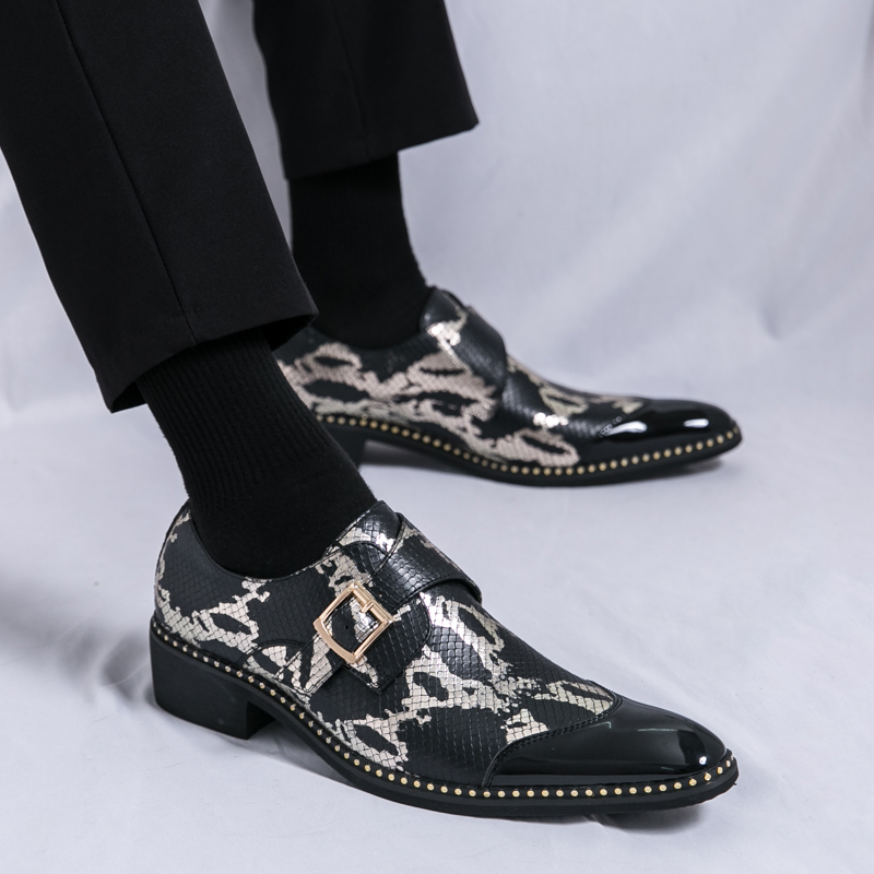 レトロクラシック Le Fu 靴男性 PU ブラックグリーン - Men Formal Wear Green のレビューと価格