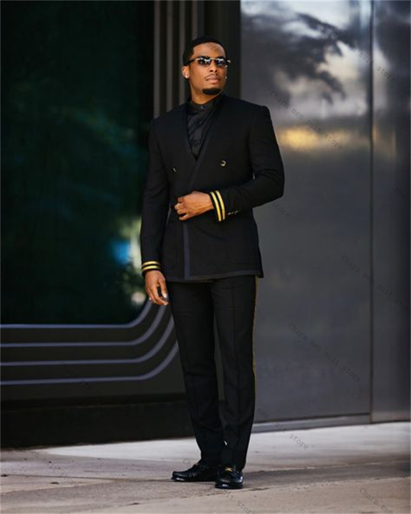 黒人男性スーツセット 2 ピースブレザー + パンツズボンロ - Formal Wear For Men Yellow のレビューと価格