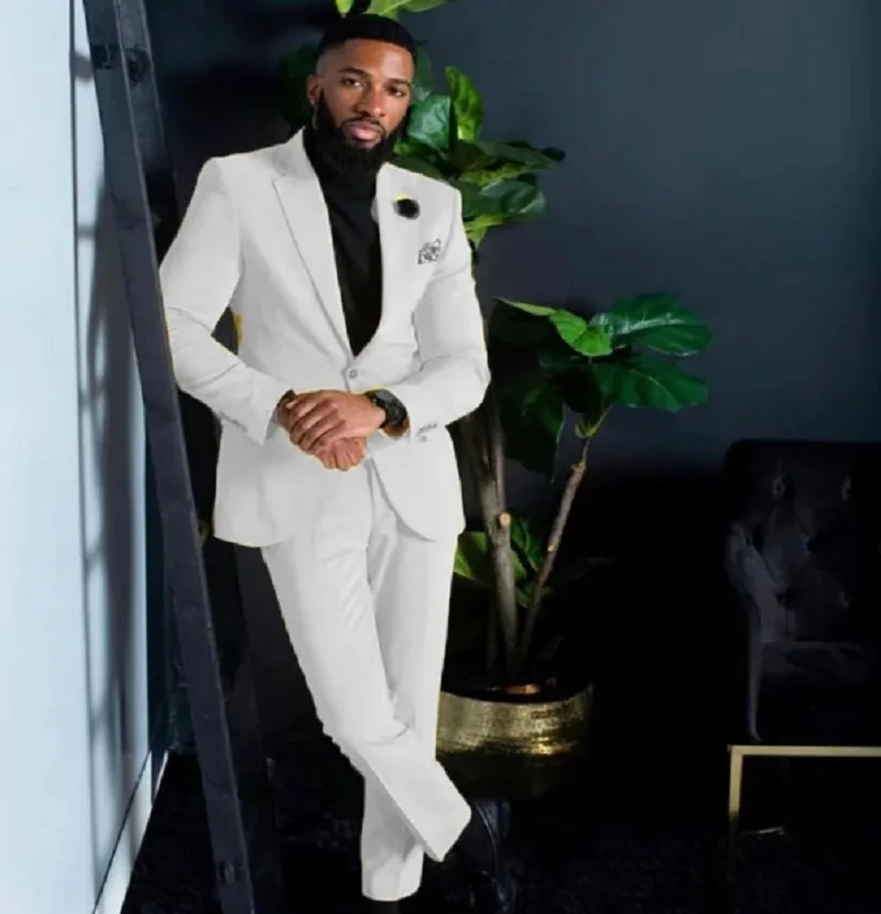黄色のメンズスーツ スリムフィット シングルブレスト ウェデ - Formal Wear For Men Yellow のレビューと価格