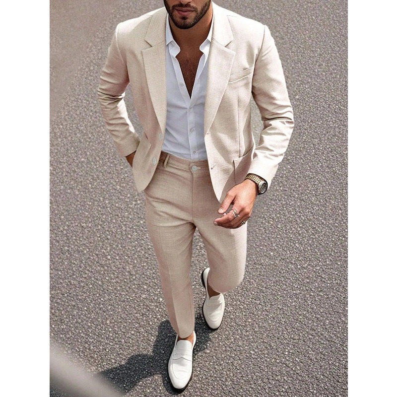 ビジネスマン向け無地スーツ＆パンツセット、スリムフィット、大 - Formal Wear For Men In Wedding のレビューと価格