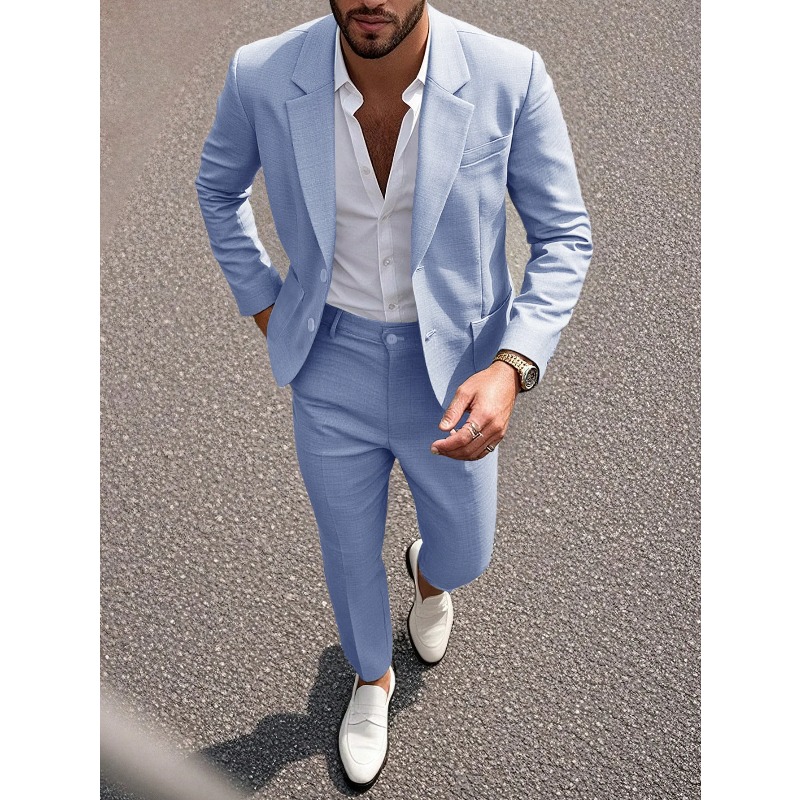 ビジネスマン向け無地スーツ＆パンツセット、スリムフィット、大 - Formal Wear For Men In Wedding のレビューと価格