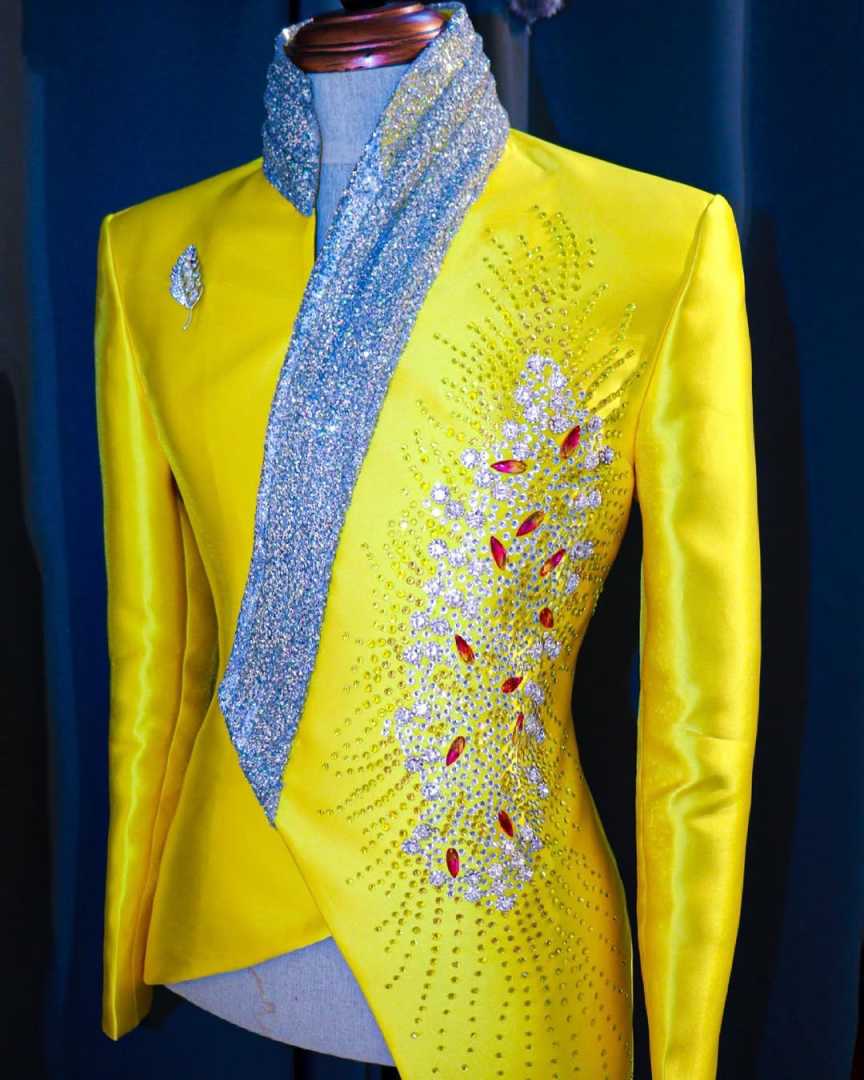 ファッション黄色の結婚式のタキシードユニークな 2 点セット - Formal Wear For Men Yellow のレビューと価格