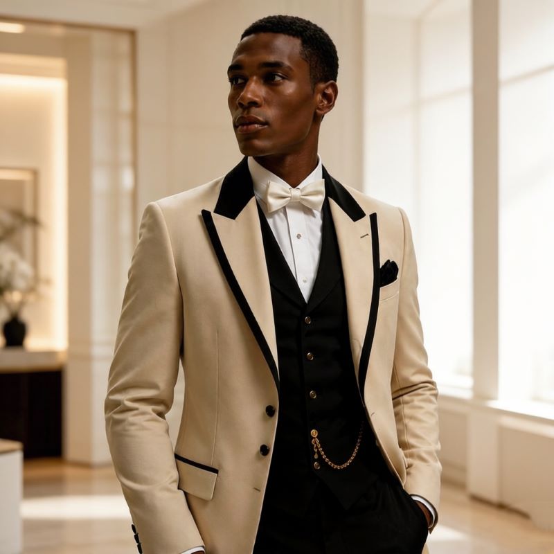 メンズウェディングスーツ3点セット スリムフィット ロング丈 - Formal Wear For Men In Wedding のレビューと価格