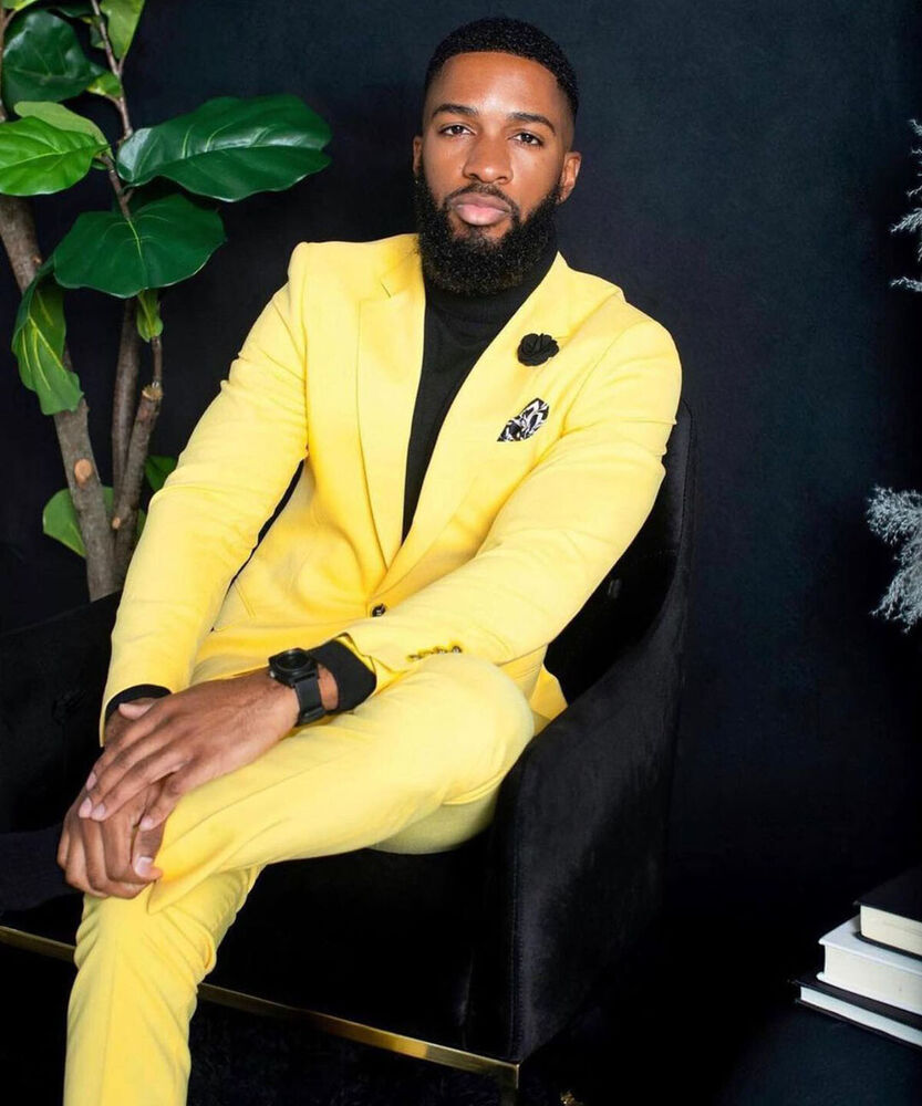 メンズ用、黄色のスーツ、スリムフィット、シングルブレスト、結 - Formal Wear For Men Yellow のレビューと価格