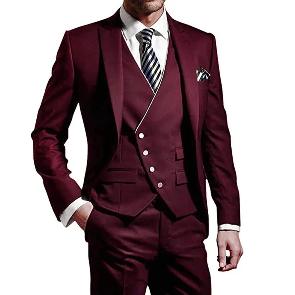 男性スーツ アーミーグリーン 3 ピース新郎着用ピークドラペ - Men Formal Wear Green のレビューと価格