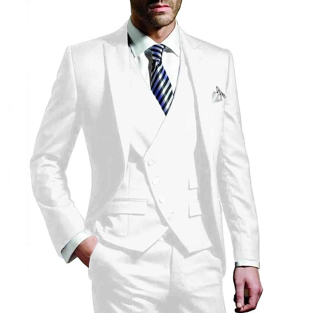 男性スーツ アーミーグリーン 3 ピース新郎着用ピークドラペ - Men Formal Wear Green のレビューと価格