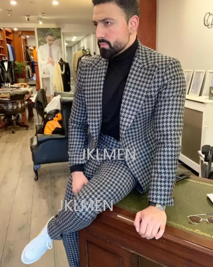 千鳥格子のメンズスーツ,ヴィンテージの結婚式の服,ストライプ - Formal Wear For Men In Wedding のレビューと価格